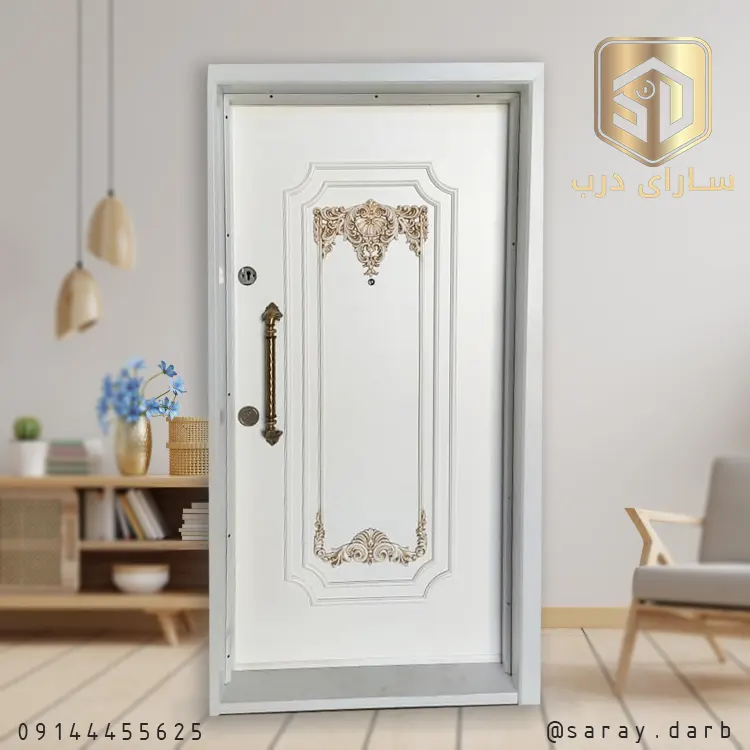  قیمت درب ضد سرقت سفید طلایی